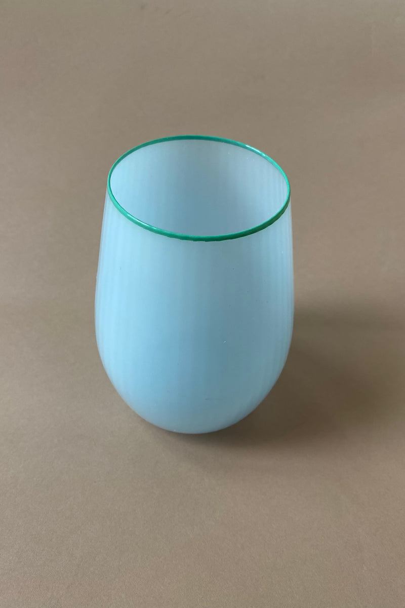 beveled stemless light blue