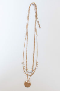 mode, sun stone layers necklace