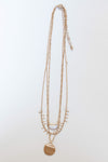 mode, sun stone layers necklace