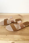 mode, Two tone double strap sandal