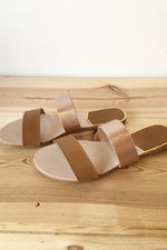 mode, Two tone double strap sandal