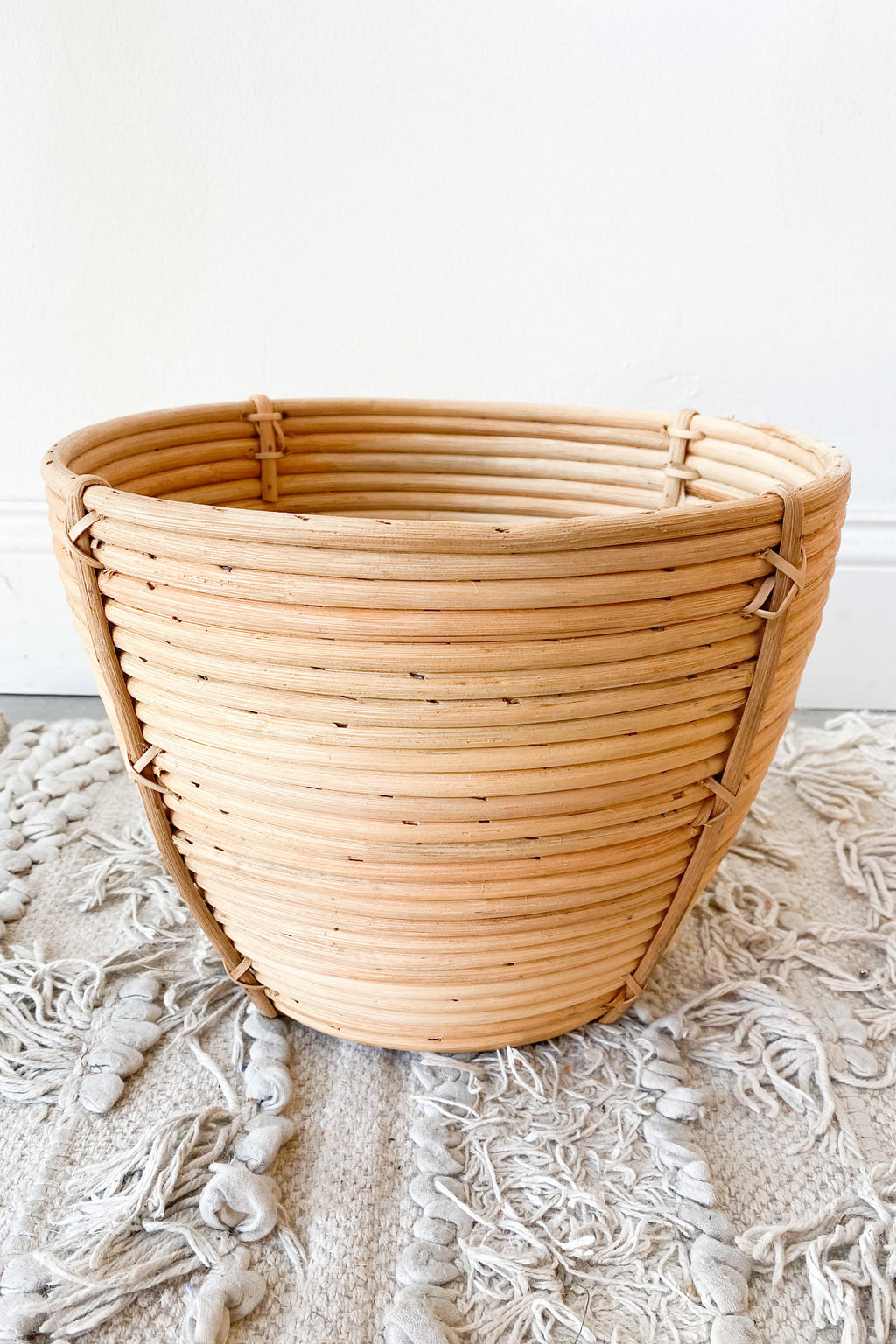 mode, hand woven rattan basket medium