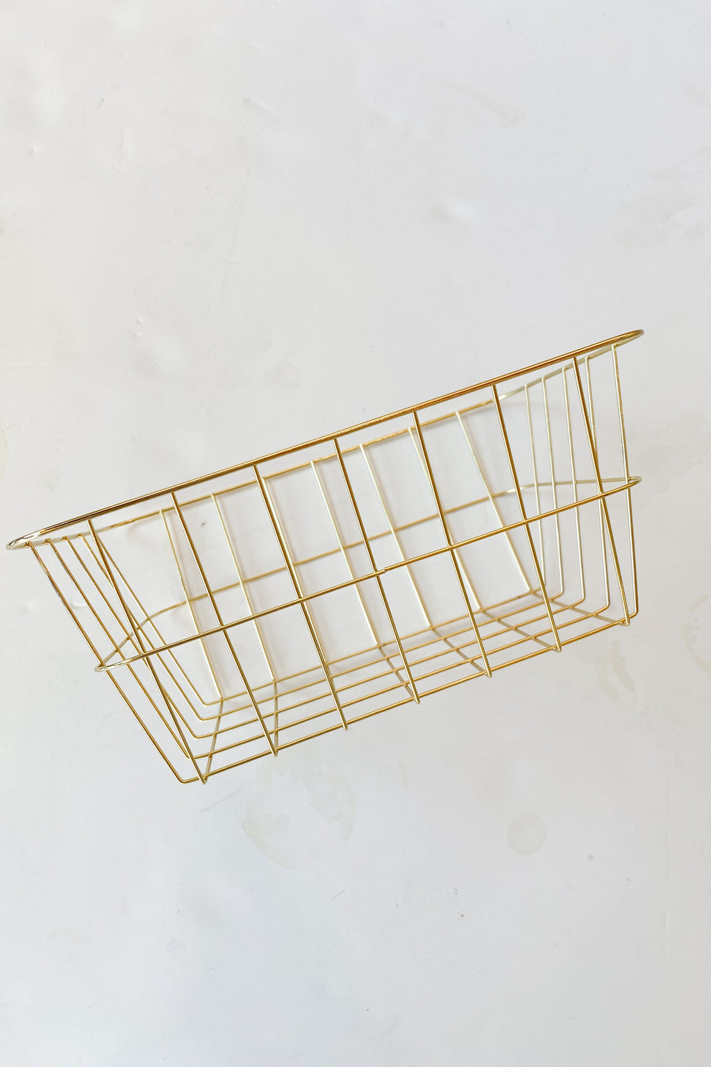 mode, rectangle gold wire basket