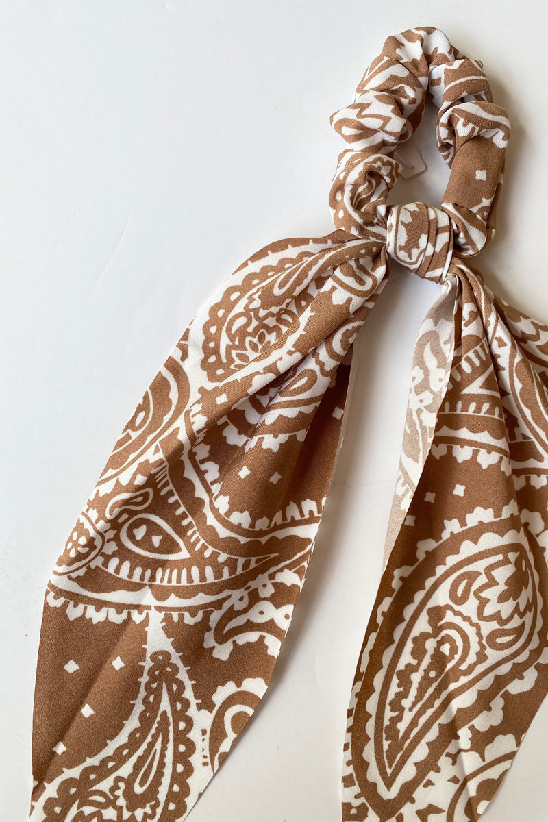 mode, paisley ponytail scrunchie