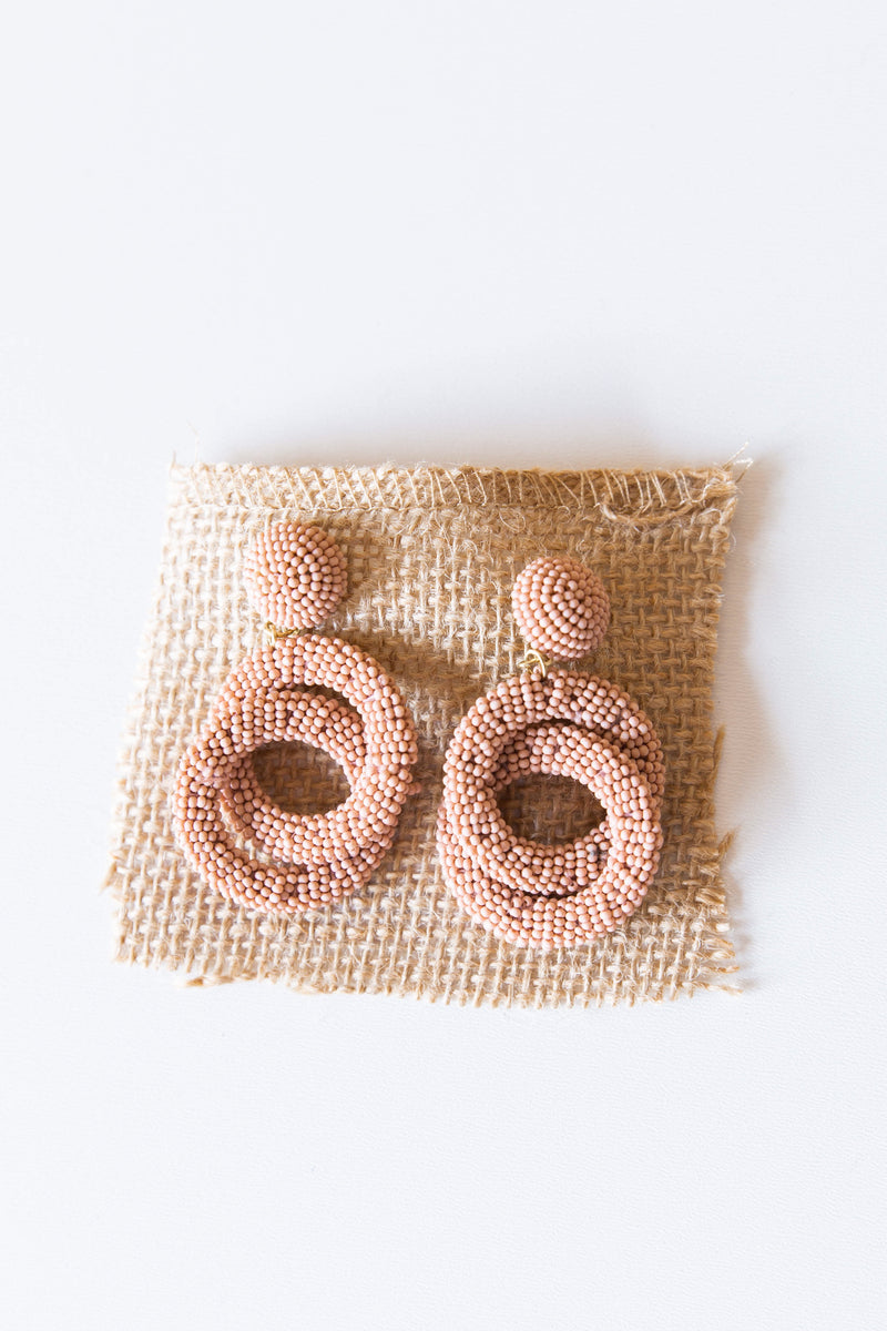 mode, duo circle beaded earring