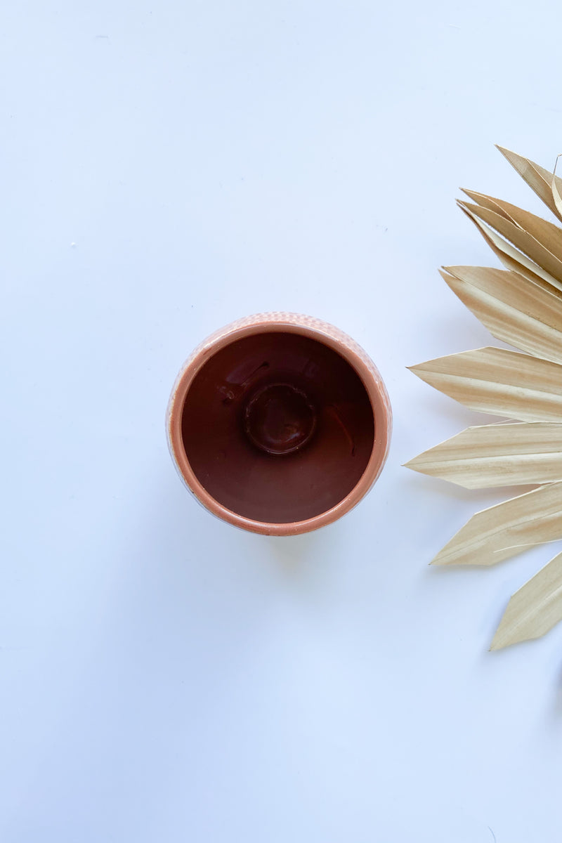 orange stoneware planter