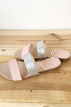 mode, Two tone double strap sandal