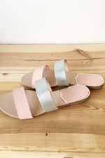 mode, Two tone double strap sandal