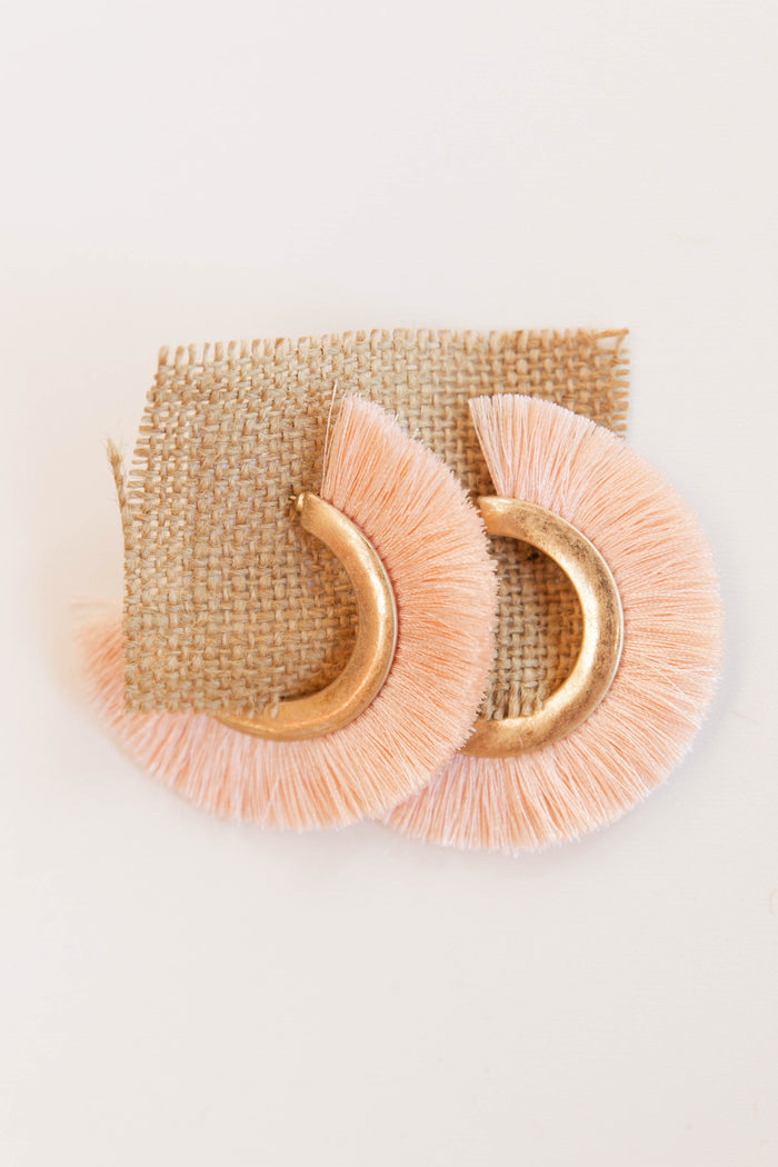 mode, pink plush earring