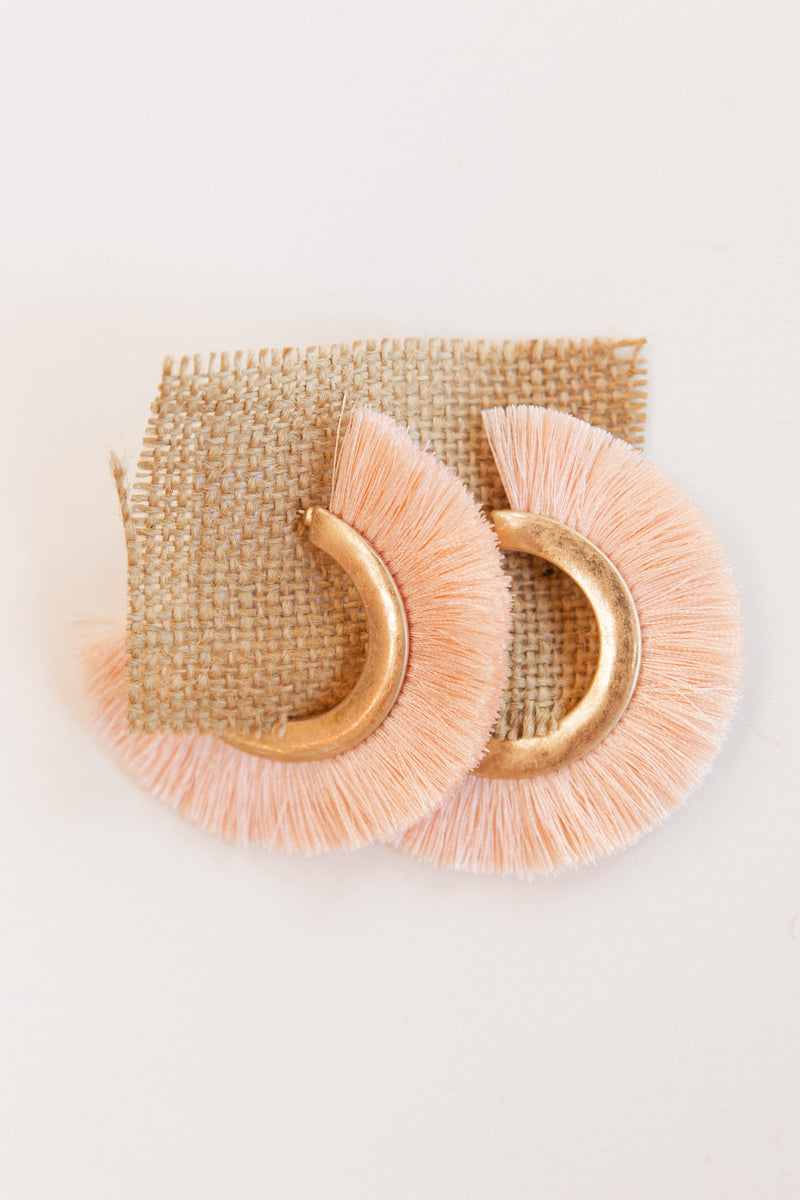 mode, pink plush earring