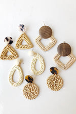 mode, Ellie woven straw earring