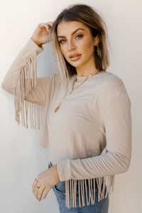mode, french fringe long sleeve