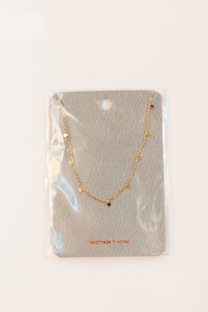mode, dainty solid circle drops necklace