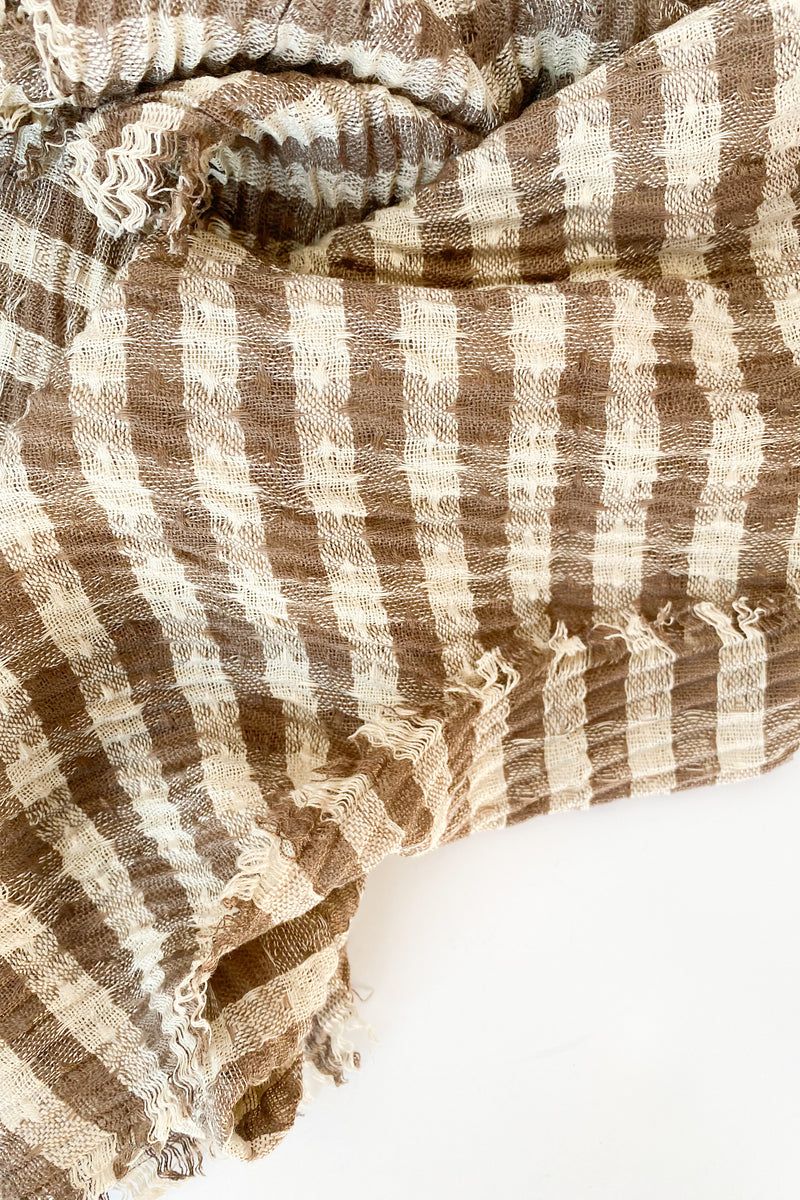 mode, hot cocoa check scarf