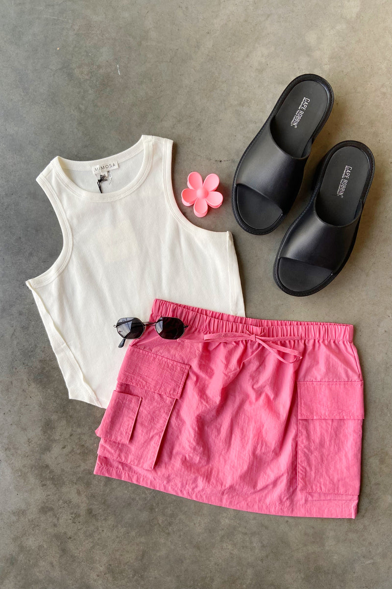 mode, cargo mini skirt