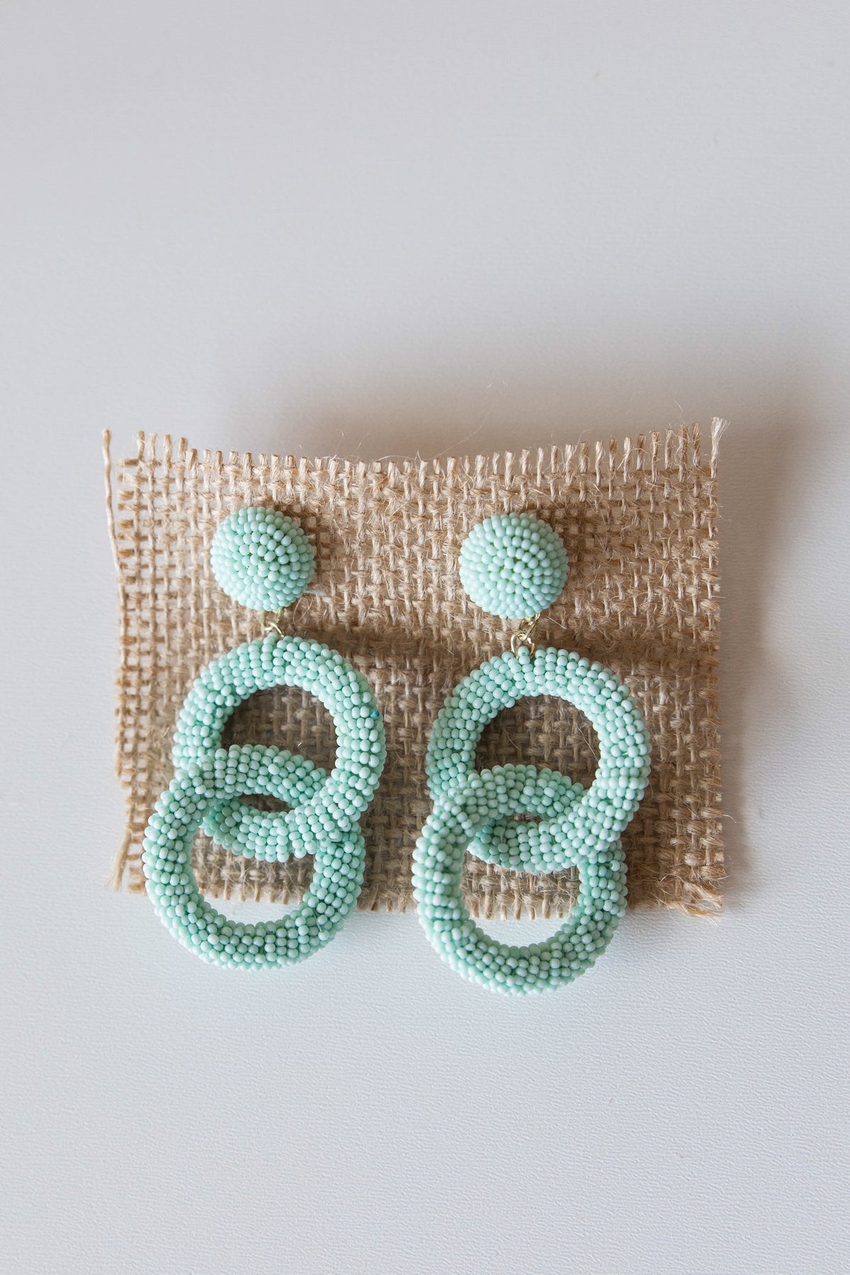 mode, duo circle beaded earring