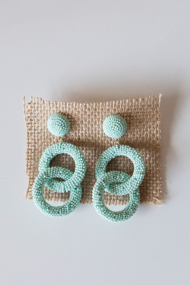 mode, duo circle beaded earring