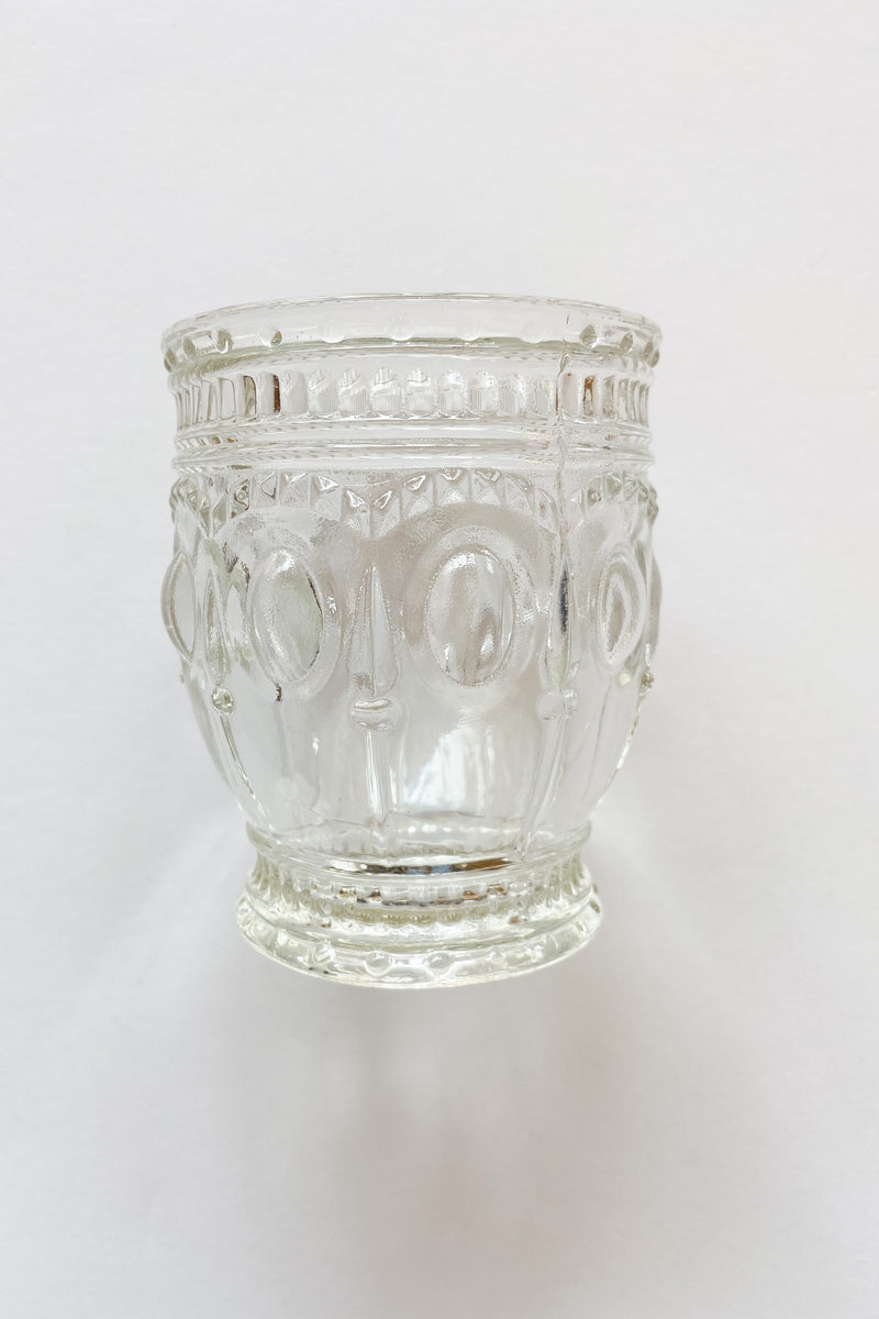 mode, clear embossed glass
