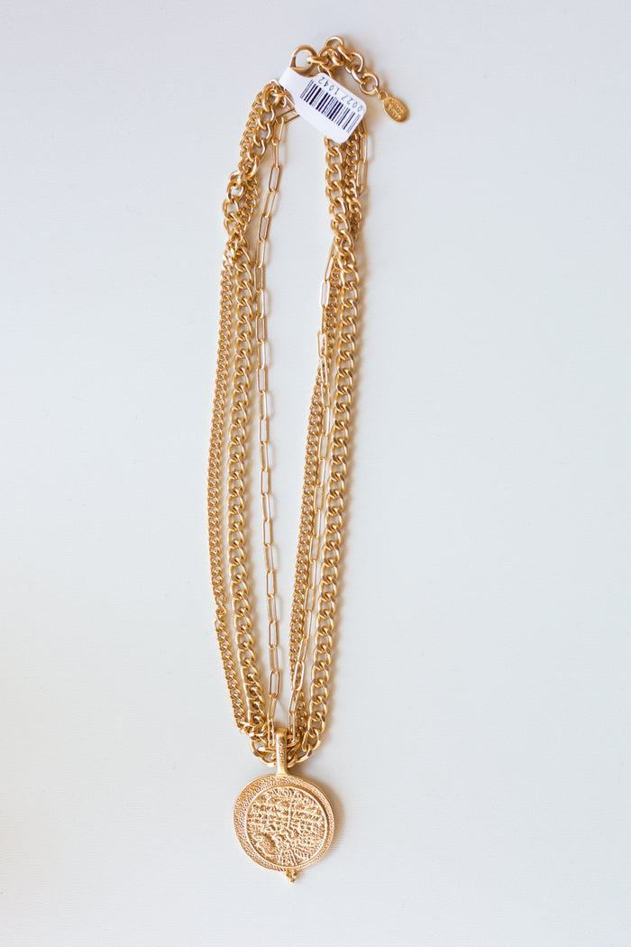 mode, multi chain + coin necklace
