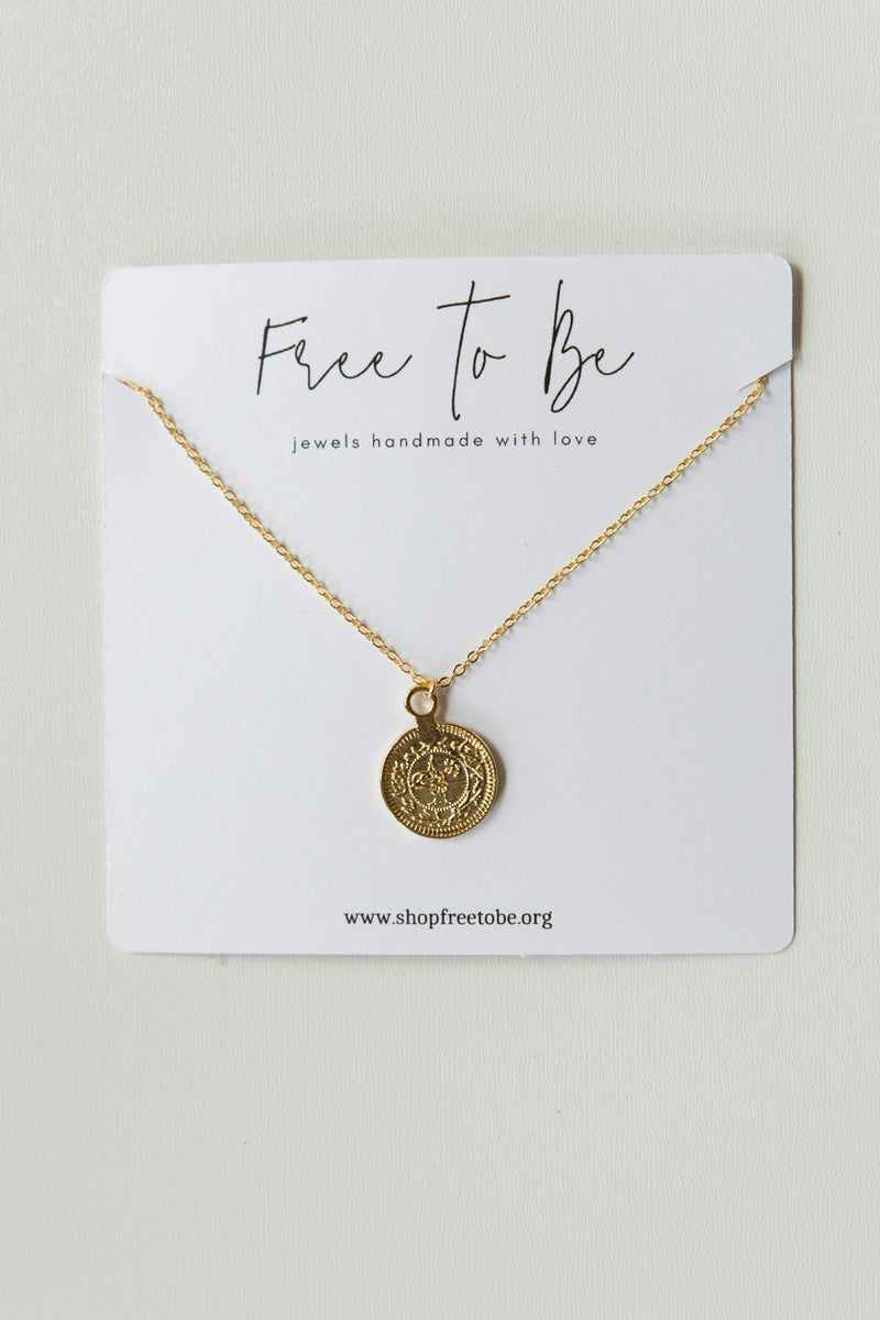 mode, double layer coin necklace-small coin