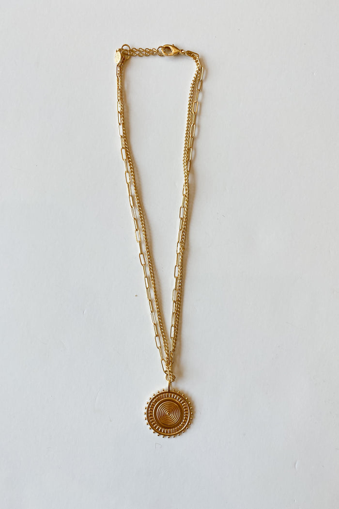mode, desert coin necklace