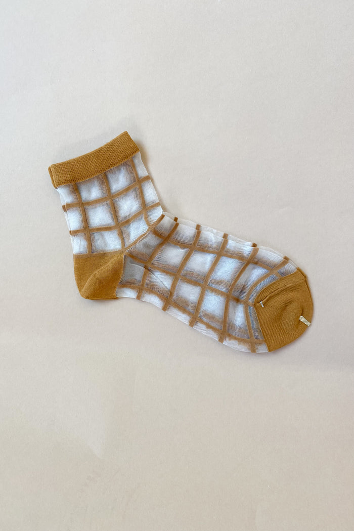 mode, sheer windowpane ankle socks harvest