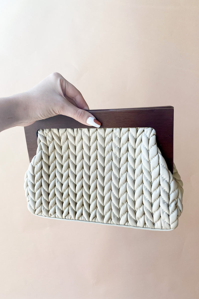 aster clutch, ivory