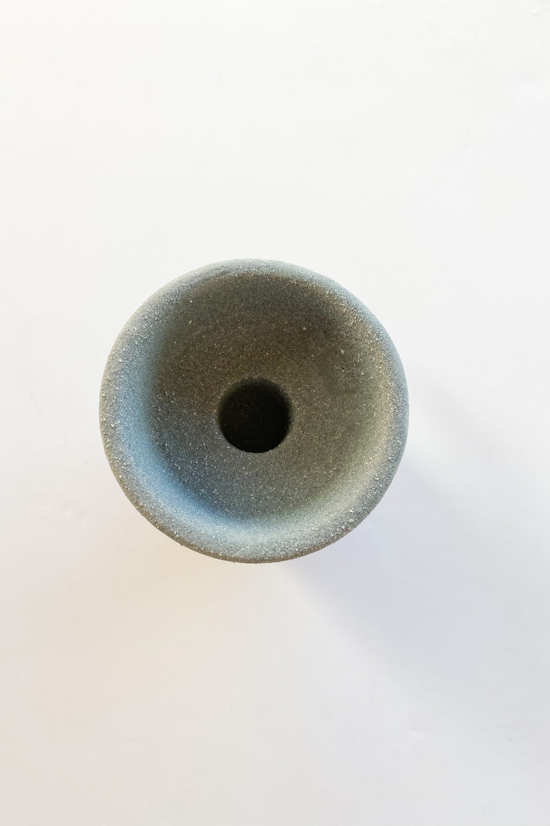 mode, stoneware tealight/taper holder, matte grey