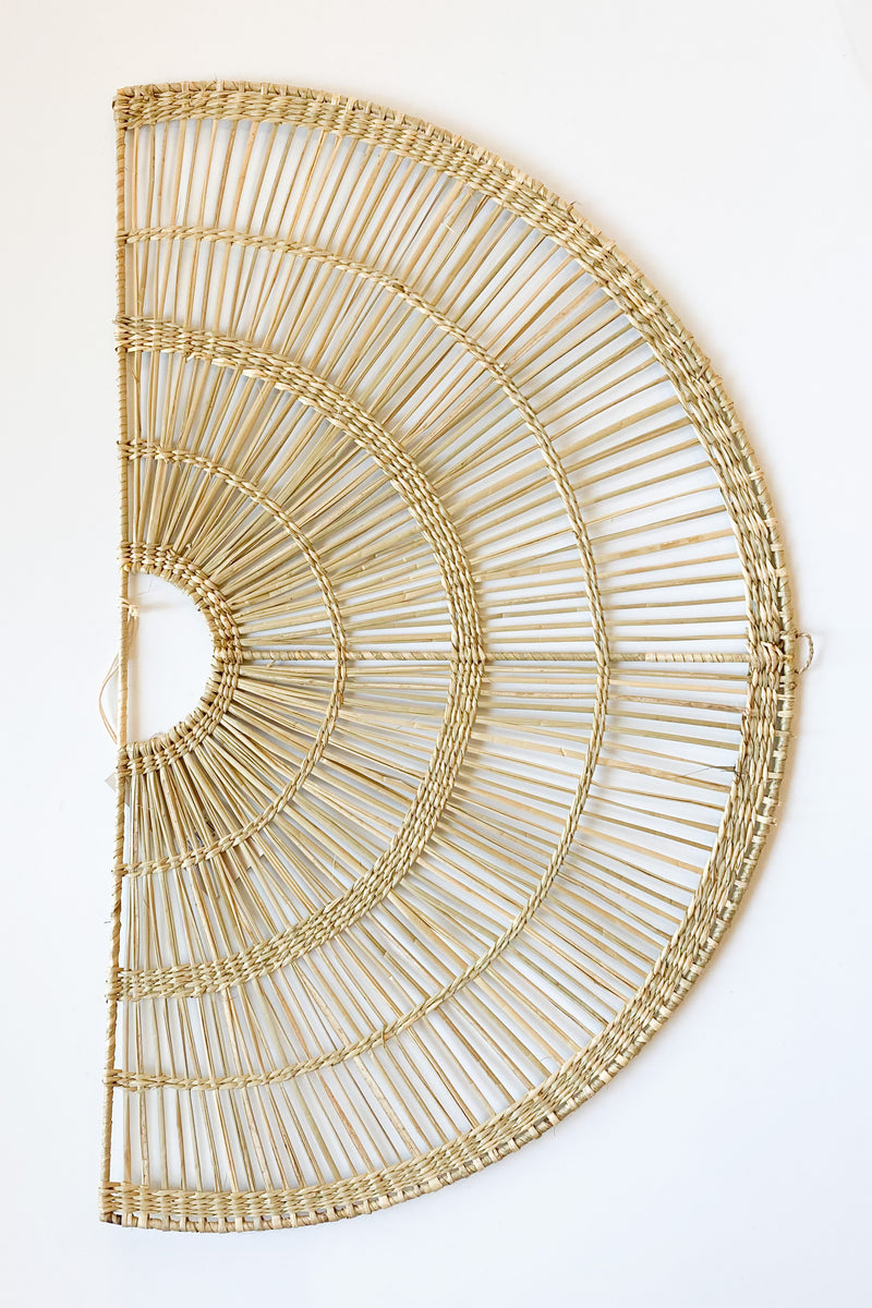 hand-woven fan wall decor
