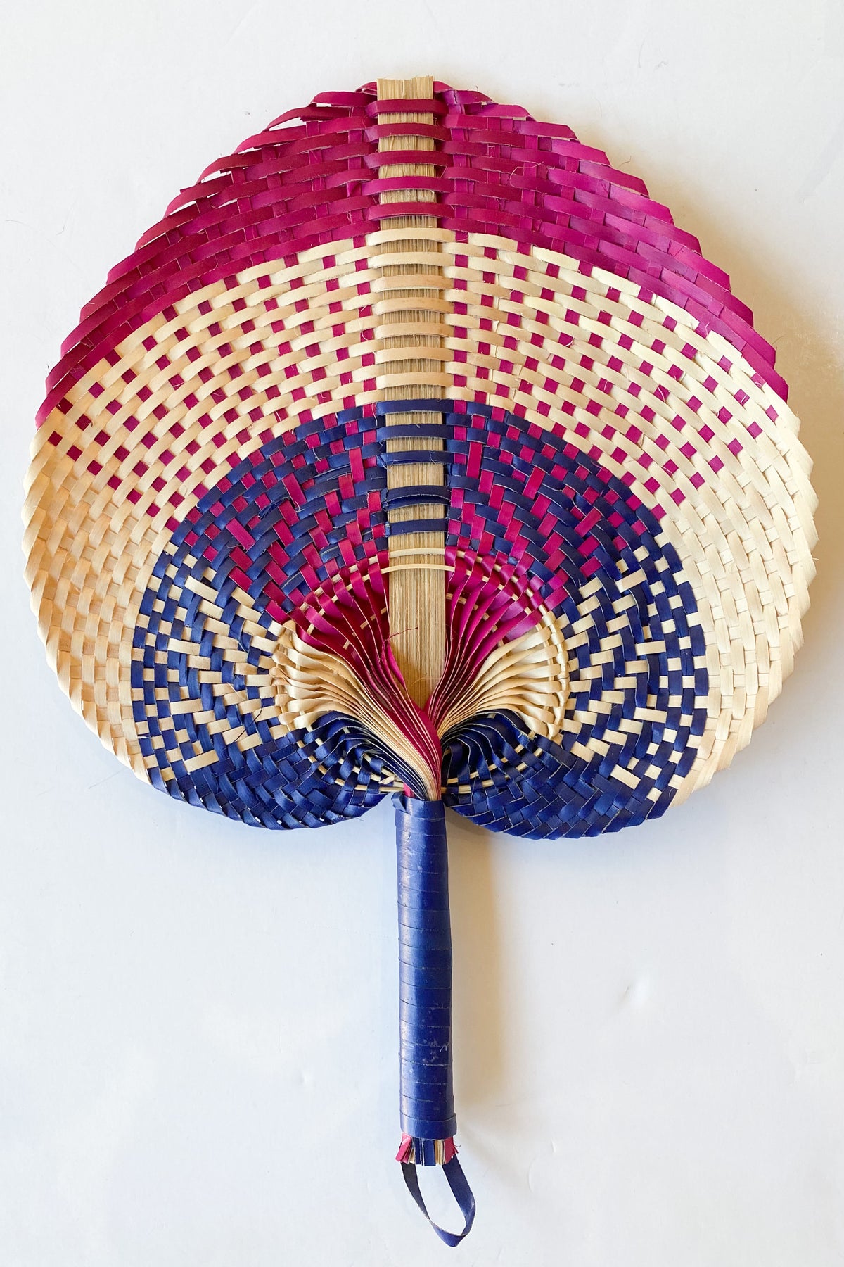 mode, woven straw fan small