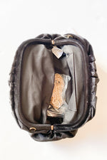 mode, small carmen clutch black velvet