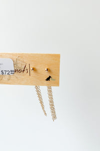 mode, drop chain earrings