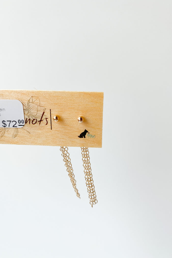 mode, drop chain earrings