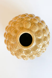 mode, round embossed stoneware vase