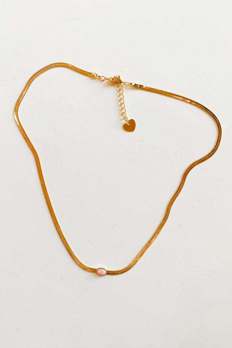 mode, pink opal herringbone