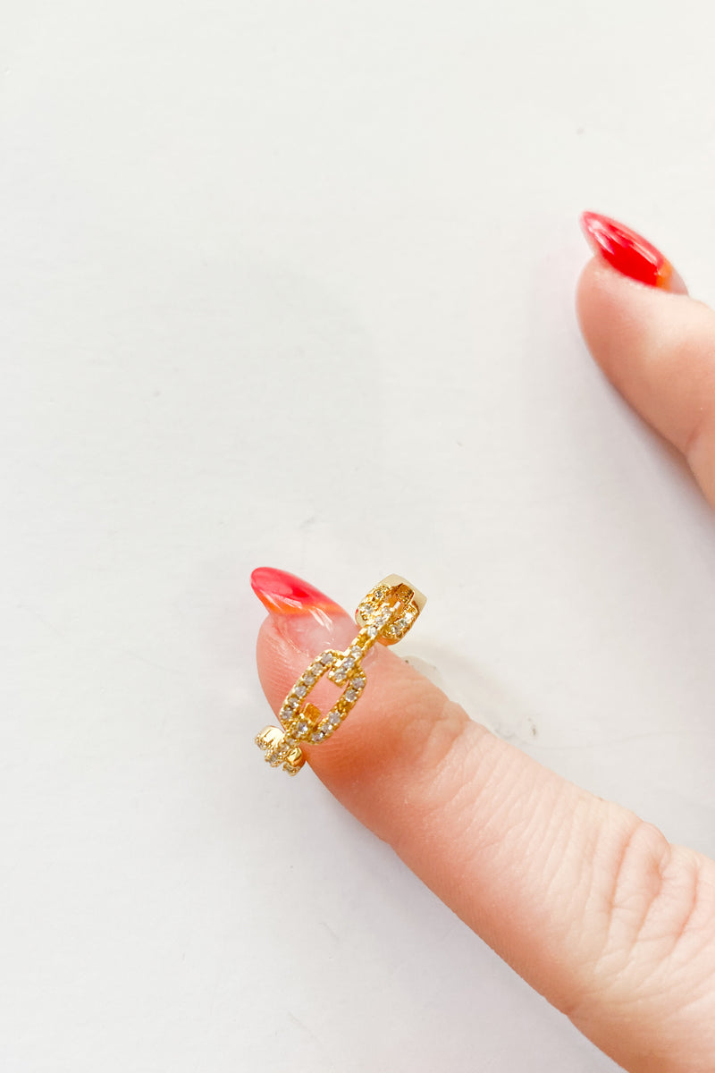 mode, Gold Chain Link Adjustable Ring