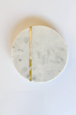 marble coasters with metal inlay, set of 4