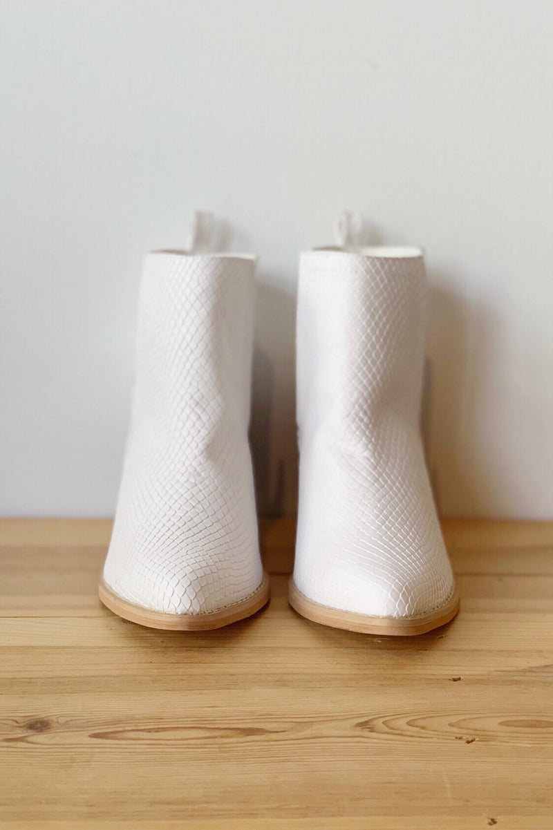 mode, whimsical side slit bootie