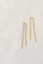 mode, threader dainty drop earrings
