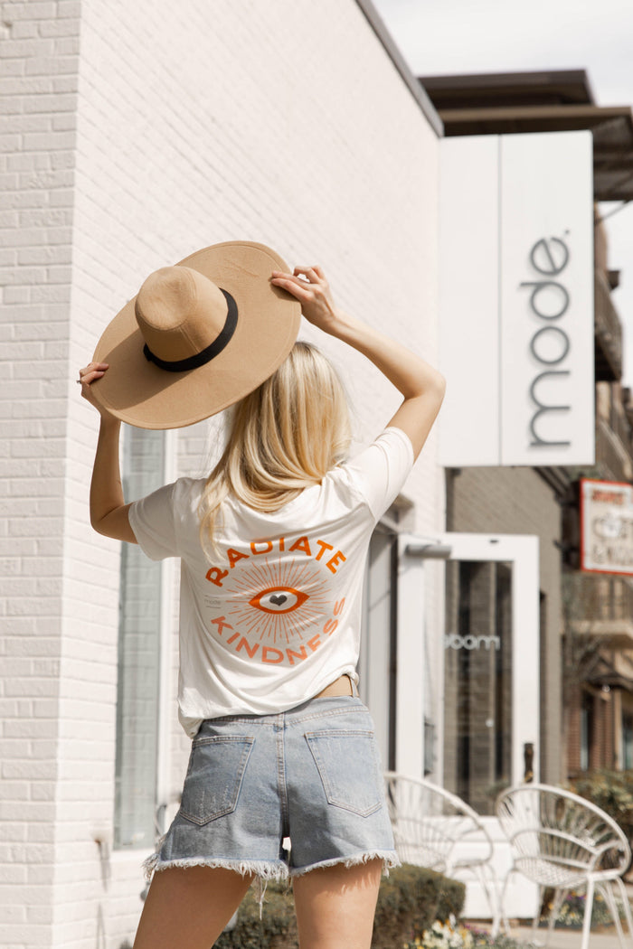 mode, radiate kindness pocket tee