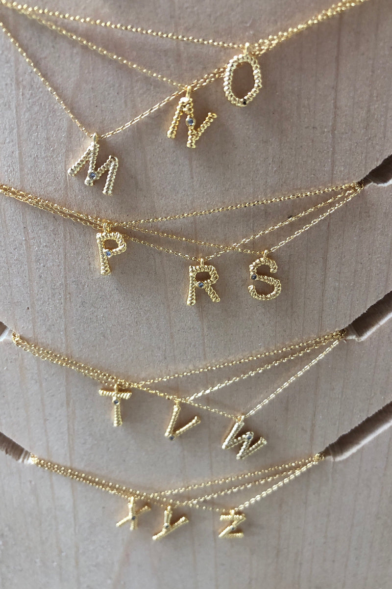 mode, sticks n stones initial necklace