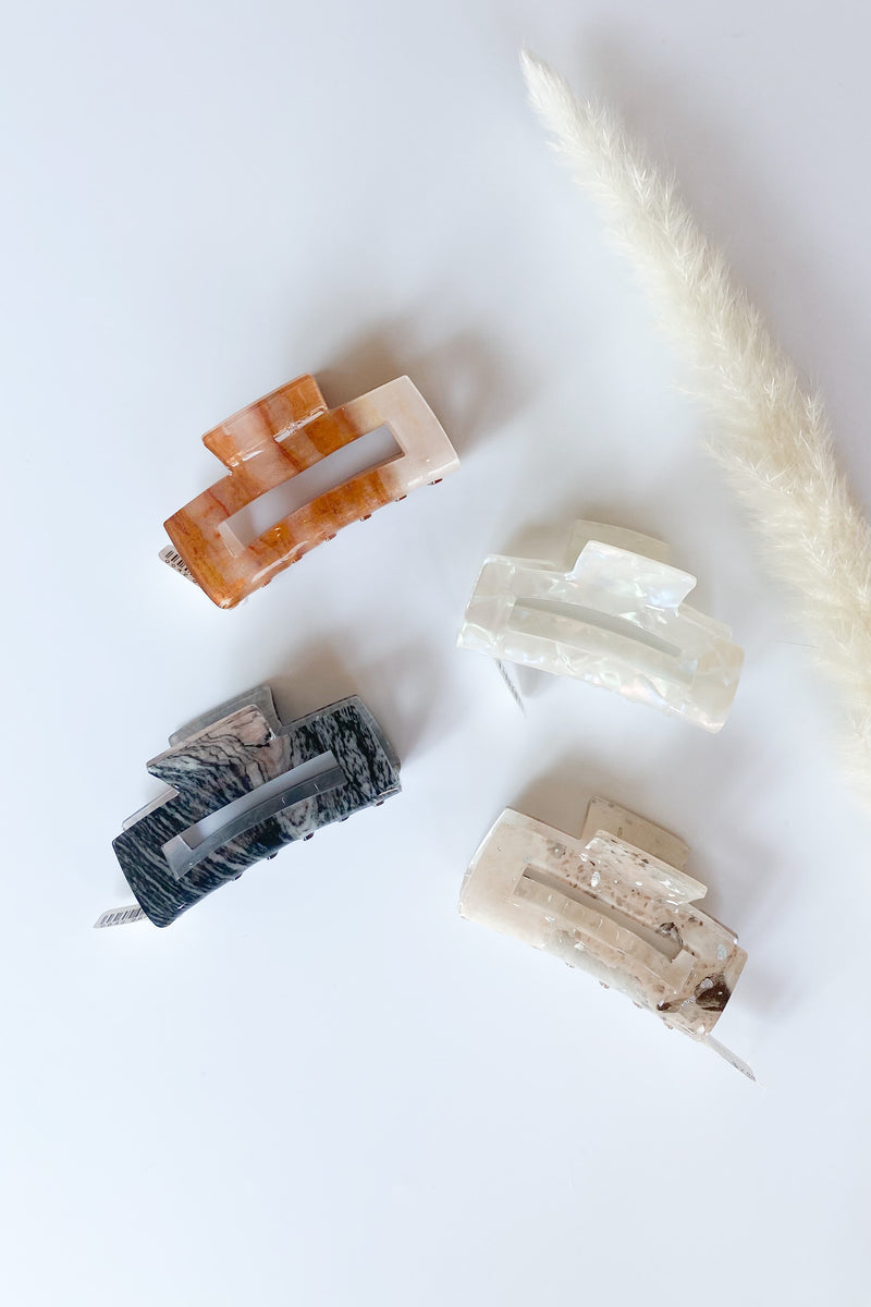 mode, marbleized hair clip