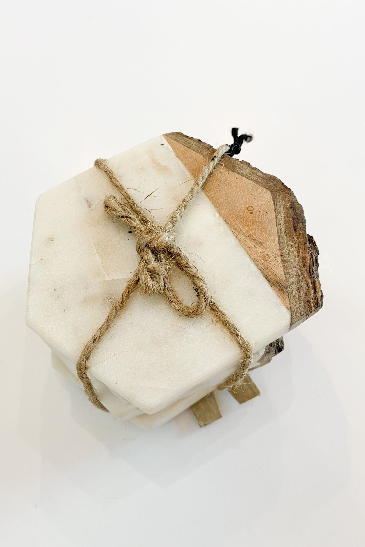 mode, marble + wood coaster set