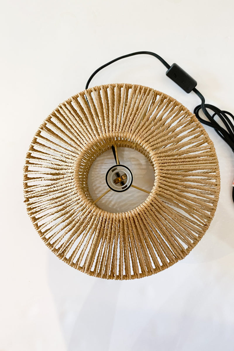 mode, table top woven lamp