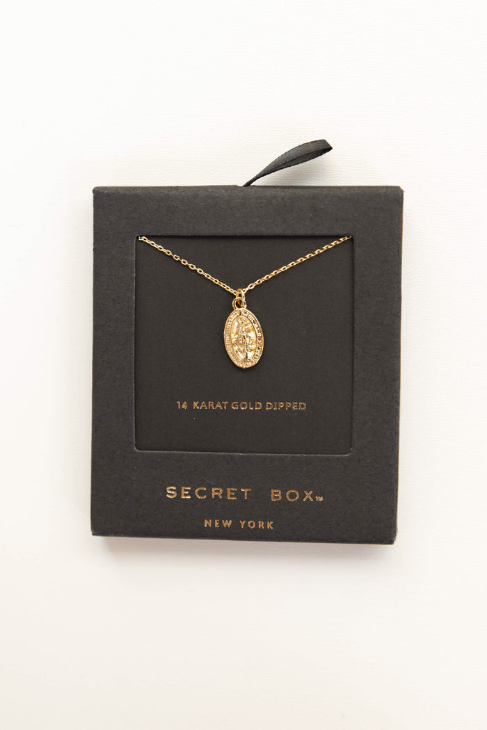 mode, mini oval coin necklace
