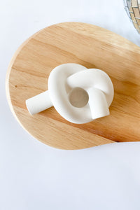mode, knot candle holder white