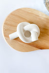 knot candle holder white