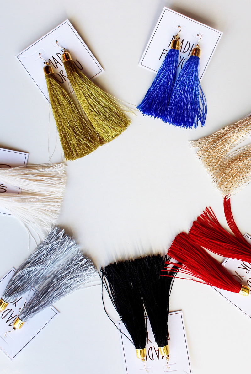 mode, classic tassel earrings
