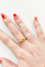 mode, Gold Chain Link Adjustable Ring