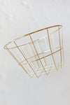 mode, round gold wire basket